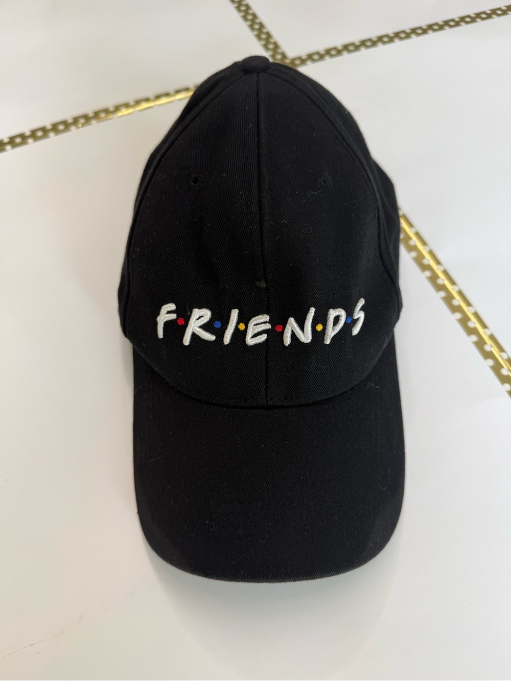 Friends TV Show Logo Black Embroidered Baseball Cap Adjustable Unisex Dad Hat